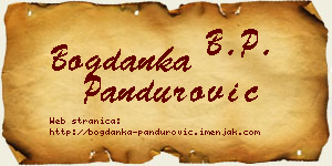 Bogdanka Pandurović vizit kartica